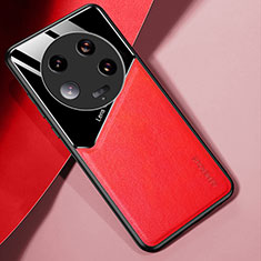 Funda Silicona Goma de Cuero Carcasa con Magnetico para Xiaomi Mi 13 Ultra 5G Rojo