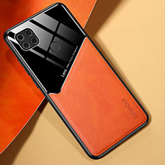 Funda Silicona Goma de Cuero Carcasa con Magnetico para Xiaomi POCO C3 Naranja