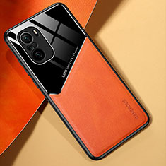 Funda Silicona Goma de Cuero Carcasa con Magnetico para Xiaomi Poco F3 5G Naranja