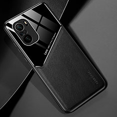 Funda Silicona Goma de Cuero Carcasa con Magnetico para Xiaomi Poco F3 5G Negro