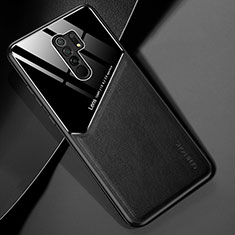 Funda Silicona Goma de Cuero Carcasa con Magnetico para Xiaomi Poco M2 Negro