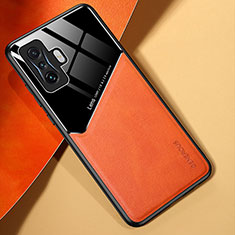 Funda Silicona Goma de Cuero Carcasa con Magnetico para Xiaomi Redmi K50 Gaming 5G Naranja