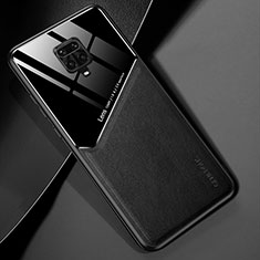 Funda Silicona Goma de Cuero Carcasa con Magnetico para Xiaomi Redmi Note 9S Negro