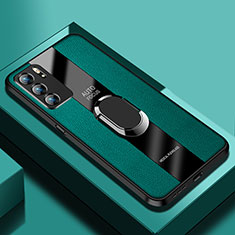 Funda Silicona Goma de Cuero Carcasa con Magnetico S01 para Oppo Reno6 Pro 5G India Verde