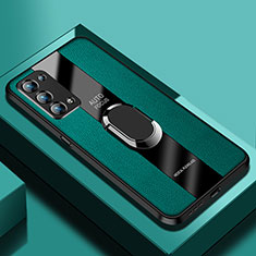 Funda Silicona Goma de Cuero Carcasa con Magnetico S01 para Oppo Reno6 Pro+ Plus 5G Verde