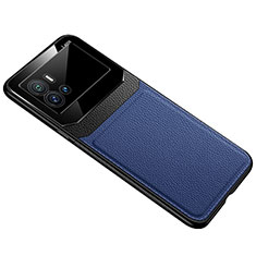 Funda Silicona Goma de Cuero Carcasa con Magnetico S01 para Vivo iQOO 9 5G Azul