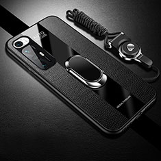 Funda Silicona Goma de Cuero Carcasa con Magnetico S01 para Xiaomi Mi 10S 5G Negro