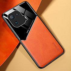 Funda Silicona Goma de Cuero Carcasa con Magnetico S01 para Xiaomi Mi 11 Pro 5G Naranja