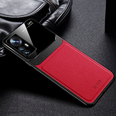 Funda Silicona Goma de Cuero Carcasa con Magnetico S01 para Xiaomi Mi 12 Pro 5G Rojo