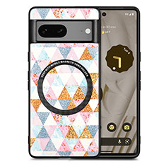 Funda Silicona Goma de Cuero Carcasa con Magnetico S01D para Google Pixel 7 5G Blanco