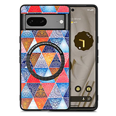 Funda Silicona Goma de Cuero Carcasa con Magnetico S01D para Google Pixel 7 5G Marron