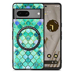 Funda Silicona Goma de Cuero Carcasa con Magnetico S01D para Google Pixel 7 5G Verde