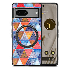 Funda Silicona Goma de Cuero Carcasa con Magnetico S01D para Google Pixel 7a 5G Marron