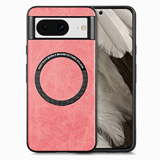 Funda Silicona Goma de Cuero Carcasa con Magnetico S01D para Google Pixel 8 5G Rosa