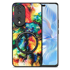 Funda Silicona Goma de Cuero Carcasa con Magnetico S01D para Huawei Honor 80 Pro 5G Multicolor