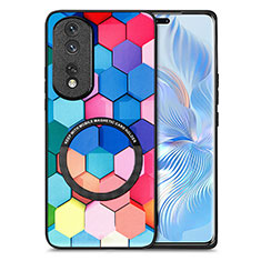 Funda Silicona Goma de Cuero Carcasa con Magnetico S01D para Huawei Honor 80 Pro Flat 5G Vistoso