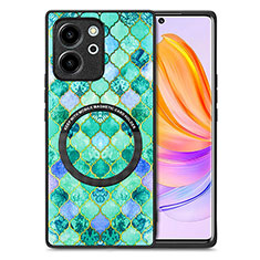 Funda Silicona Goma de Cuero Carcasa con Magnetico S01D para Huawei Honor 80 SE 5G Verde