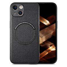 Funda Silicona Goma de Cuero Carcasa con Magnetico S02D para Apple iPhone 14 Negro