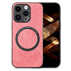 Funda Silicona Goma de Cuero Carcasa con Magnetico S02D para Apple iPhone 16 Pro Max Rosa