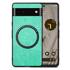 Funda Silicona Goma de Cuero Carcasa con Magnetico S02D para Google Pixel 6a 5G Verde