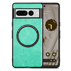 Funda Silicona Goma de Cuero Carcasa con Magnetico S02D para Google Pixel 7 Pro 5G Verde