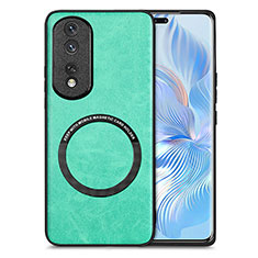 Funda Silicona Goma de Cuero Carcasa con Magnetico S02D para Huawei Honor 80 Pro 5G Verde