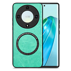 Funda Silicona Goma de Cuero Carcasa con Magnetico S02D para Huawei Honor X9a 5G Verde