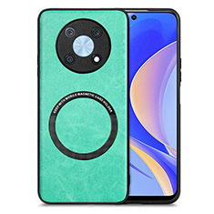 Funda Silicona Goma de Cuero Carcasa con Magnetico S02D para Huawei Nova Y90 Verde