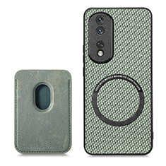 Funda Silicona Goma de Cuero Carcasa con Magnetico S03D para Huawei Honor 80 Pro 5G Verde