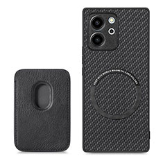 Funda Silicona Goma de Cuero Carcasa con Magnetico S03D para Huawei Honor 80 SE 5G Negro