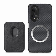 Funda Silicona Goma de Cuero Carcasa con Magnetico S03D para Huawei Honor X7 Negro