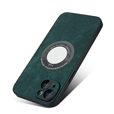 Funda Silicona Goma de Cuero Carcasa con Magnetico S07D para Apple iPhone 15 Verde