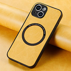 Funda Silicona Goma de Cuero Carcasa con Magnetico S11D para Apple iPhone 14 Amarillo