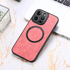 Funda Silicona Goma de Cuero Carcasa con Magnetico S11D para Apple iPhone 14 Pro Rosa