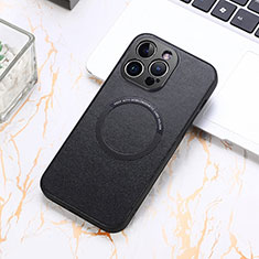 Funda Silicona Goma de Cuero Carcasa con Magnetico S11D para Apple iPhone 15 Pro Max Negro