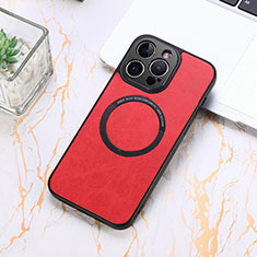 Funda Silicona Goma de Cuero Carcasa con Magnetico S11D para Apple iPhone 16 Pro Max Rojo