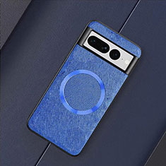 Funda Silicona Goma de Cuero Carcasa con Magnetico TB1 para Google Pixel 7 Pro 5G Azul