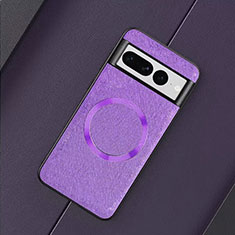 Funda Silicona Goma de Cuero Carcasa con Magnetico TB1 para Google Pixel 7 Pro 5G Morado