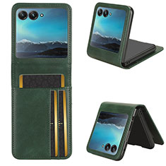 Funda Silicona Goma de Cuero Carcasa CX1 para Motorola Moto Razr 40 Ultra 5G Verde