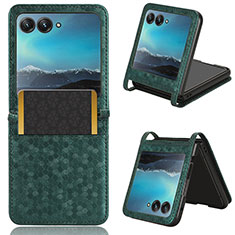 Funda Silicona Goma de Cuero Carcasa CX2 para Motorola Moto Razr 40 Ultra 5G Verde