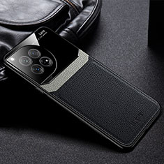 Funda Silicona Goma de Cuero Carcasa FL1 para OnePlus 12R 5G Negro