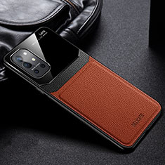 Funda Silicona Goma de Cuero Carcasa FL1 para OnePlus 9R 5G Marron