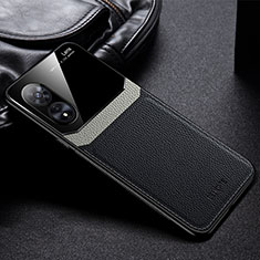 Funda Silicona Goma de Cuero Carcasa FL1 para Oppo A1x 5G Negro