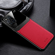 Funda Silicona Goma de Cuero Carcasa FL1 para Oppo Find X3 5G Rojo