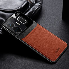 Funda Silicona Goma de Cuero Carcasa FL1 para Realme GT3 5G Marron