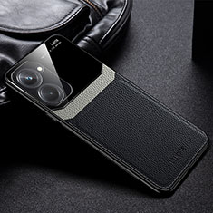 Funda Silicona Goma de Cuero Carcasa FL1 para Realme V30 5G Negro