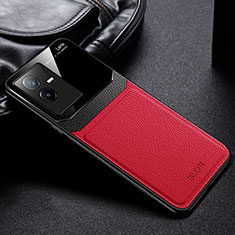 Funda Silicona Goma de Cuero Carcasa FL1 para Vivo iQOO Z6x Rojo