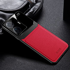 Funda Silicona Goma de Cuero Carcasa FL1 para Vivo T1 5G Rojo