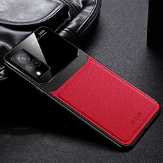 Funda Silicona Goma de Cuero Carcasa FL1 para Vivo V21 5G Rojo