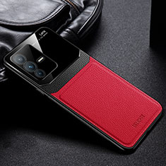 Funda Silicona Goma de Cuero Carcasa FL1 para Vivo V23 5G Rojo